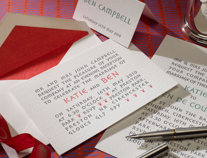 De Courcy letterpress invitation